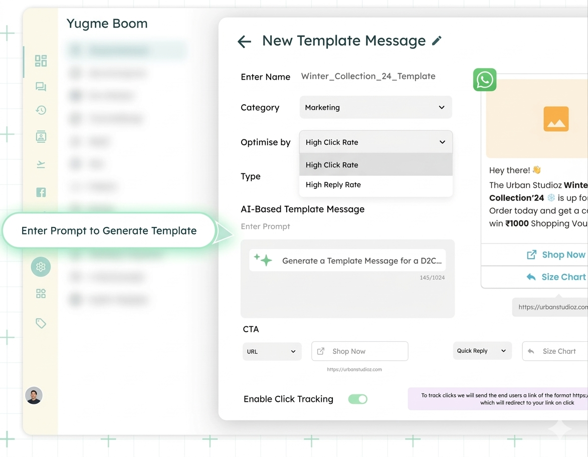 AI-Powered WhatsApp Template Message Creator